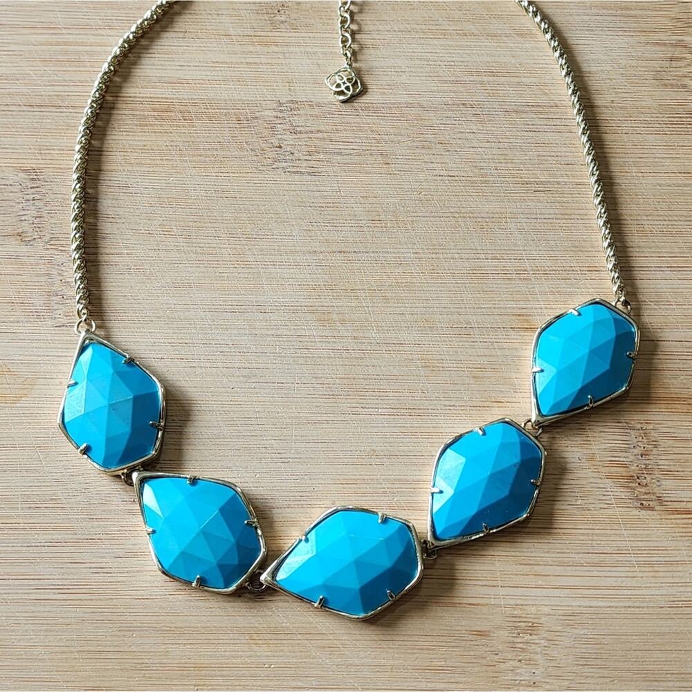 Kendra Scott Corley Conely connely? Necklace‎ gold and turquoise? - Picture 6 of 13